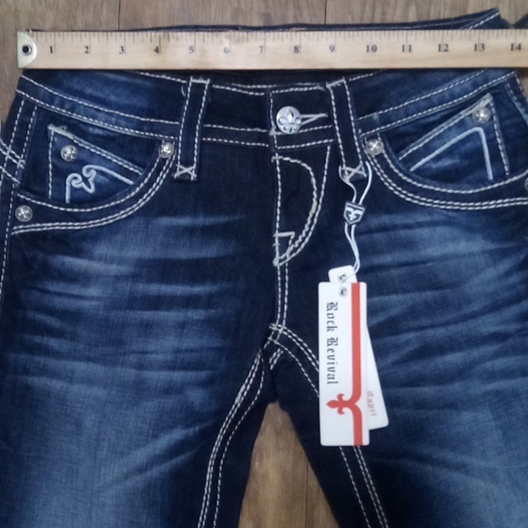 Rock Revival Women's Capri 26 Heather Embellished Shimmer NWT 138 USD - Picture 10 of 13